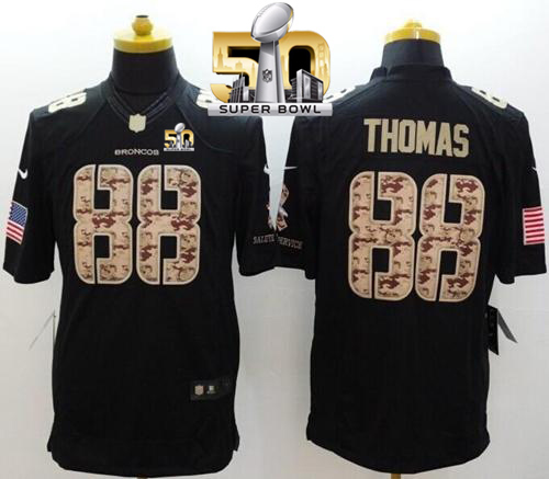 Nike Broncos #88 Demaryius Thomas Black Super Bowl 50 Men's Stitched NFL Limited Salute to Service Jersey - Click Image to Close